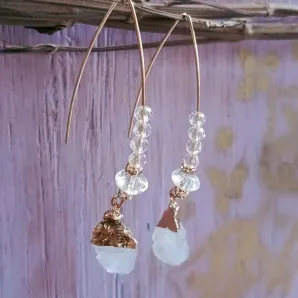 Серьги с кварцем и хрусталем