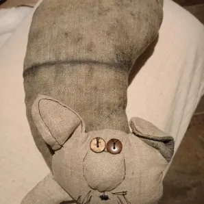 Льняная игрушка, котик