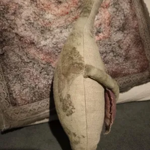 Льняная игрушка, заяц с сердцем