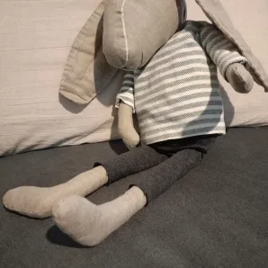 Льняная игрушка, заяц большой