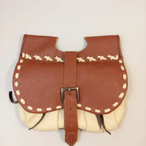 Сумка реконструкция, натуральная кожа, с пряжкой, ручная работа