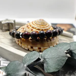 Браслет - талисман из натурального пренита и маковой яшмы