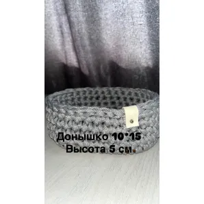 Корзина из шнура ручной работы овальная