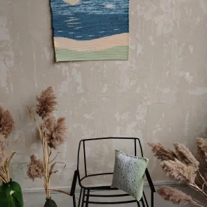 Декоративное панно "День на море" 70х70 см. Домотканое. Ручная работа. Хлопок.