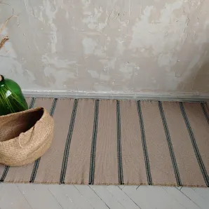 Домотканая дорожка 70х165 см из джута и хлопка.