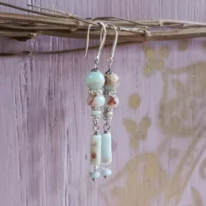 Серьги с голубым варисцитом