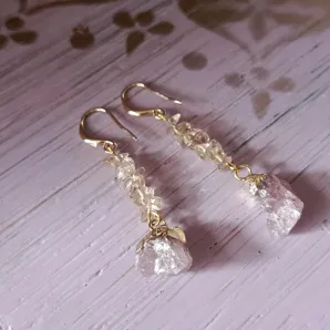 Серьги с клубничным кварцем