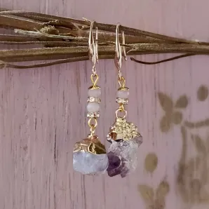 Серьги с аметистом и фосфосидеритом