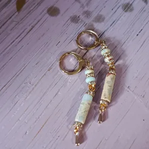 Серьги с голубым варисцитом