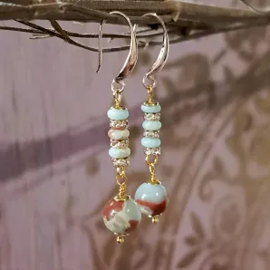 Серьги с голубым варисцитом