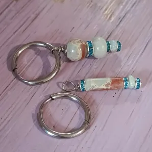 Серьги конго с голубым варисцитом