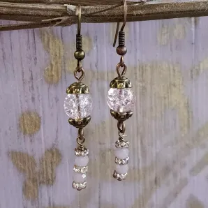 Серьги с кварцем и фосфосидеритом