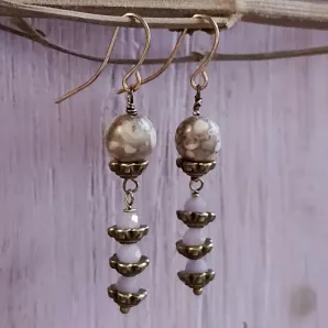 Серьги с майфанитом и фосфосидеритом