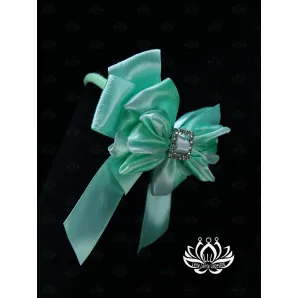 Зеленый бант для волос — уникальный аксессуар для прически с градиентным переходом