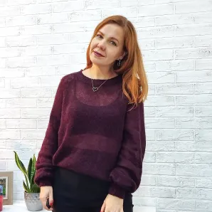 Паутинка из альпаки "Сочная ежевика"