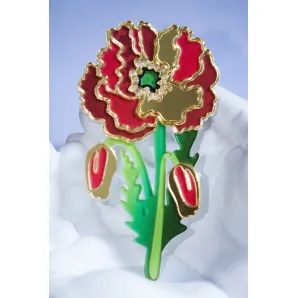 Брошь "Красный мак"