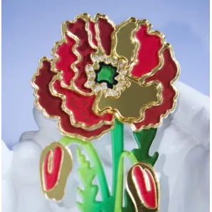 Брошь "Красный мак"