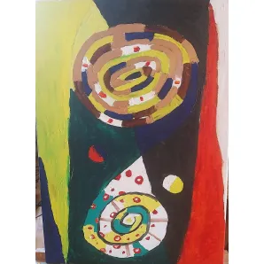 Картина абстракция маслом Мужское и женское