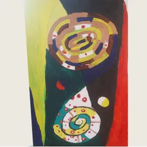 Картина абстракция маслом Мужское и женское