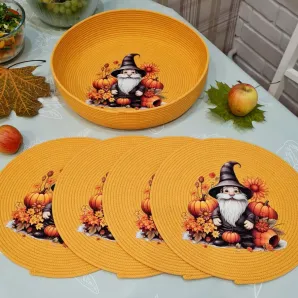 Набор из шнура корзина и плейсмат оранжевые гном