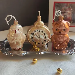 Набор свечей в форме советских елочных игрушек