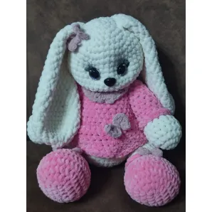 Мягкая игрушка зайчик из гипоаллергенной пряжи плюшевый