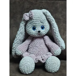 Мягкая игрушка зайчик из гипоаллергенной пряжи плюшевый