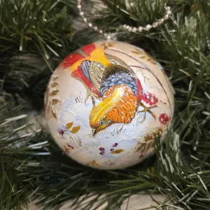 Шар новогодний "Фазаны"