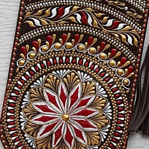 Чехол для очков из натуральной кожи с кистью "Осенний комплемент"