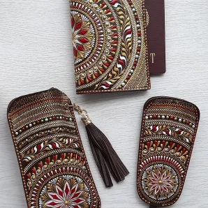 Комплект аксессуаров из натуральной кожи "Осенний комплемент"