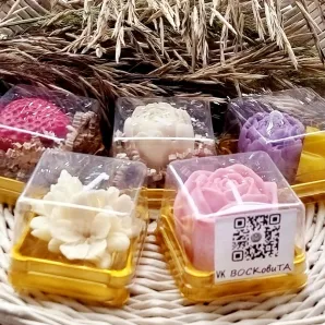 Свеча восковая бонбоньерка