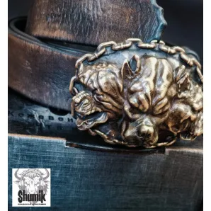 Ремень из натуральной кожи ручной работы «Цербер»