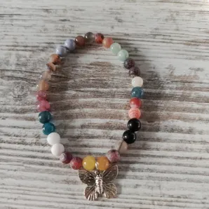 Браслет микс с подвеской бабочка
