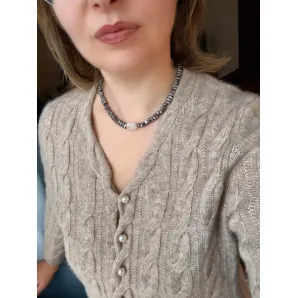 Чокер из гематита с крупной барочной жемчужиной