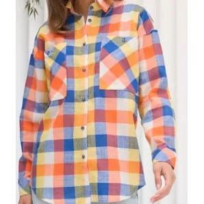 Рубашка женская в клетку хлопок