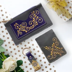 Подарочный набор аксессуаров из натуральной кожи