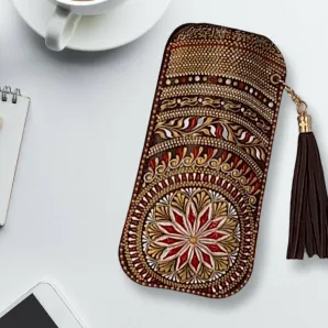 Чехол для очков из натуральной кожи с кистью "Осенний комплемент"