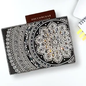 Обложка для паспорта из натуральной кожи "Зимние сумерки"