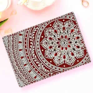 Обложка на паспорт из натуральной кожи "Снежные рубины"