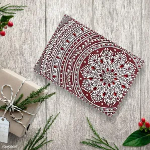 Обложка на паспорт из натуральной кожи "Снежные рубины"