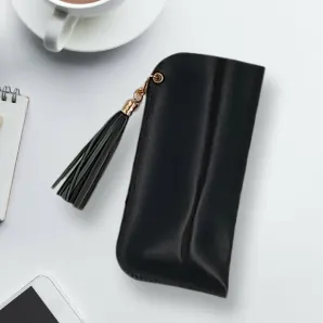 Чехол для очков из натуральной кожи с кистью "Гармония в золоте"