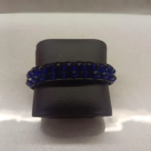 Браслет из синих хрустальных бусин в стиле Чан Лу двурядный