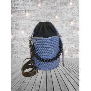 Круглая сумка-ведро из полиэфирного шнура