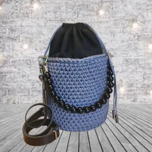 Круглая сумка-ведро из полиэфирного шнура