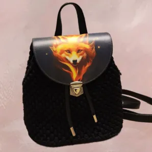 Рюкзак вязаный крючком из полиэфирного шнура