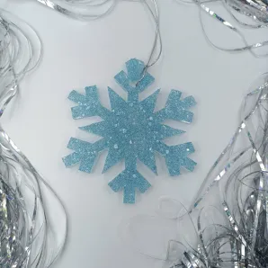Снежинка на ёлку голубая