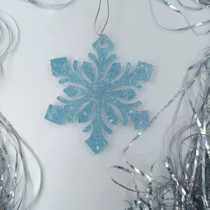 Снежинка на ёлку голубая