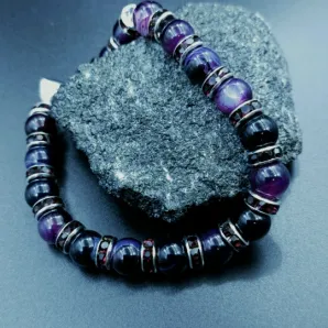 Браслет из агата со вставками