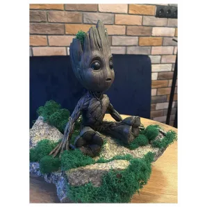 Грут статуэтка, ваза интерьерная Безмолвный Страж Твоего Галактического уголка