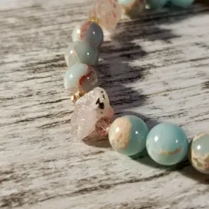 Браслет из варисцита и кварца